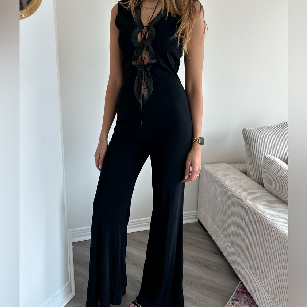 Escada Lace Up Jumpsuit Size S/M